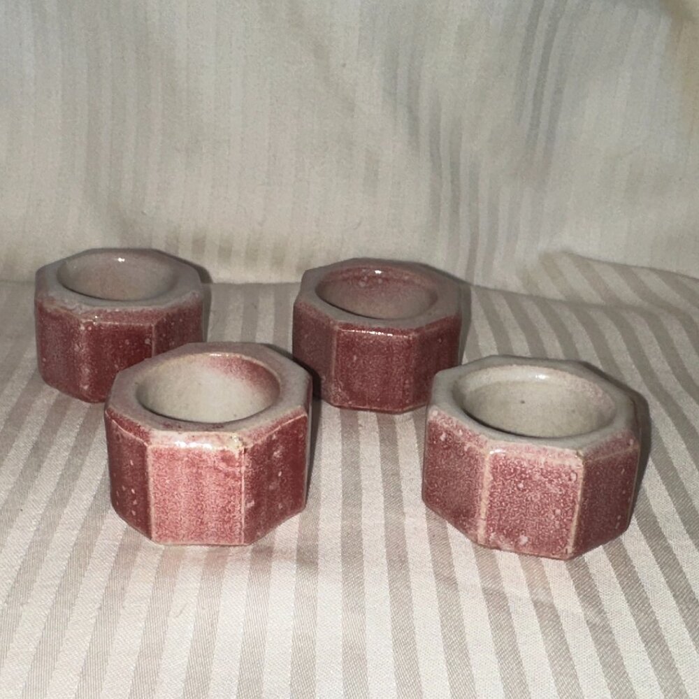 BRAND NEW! ARTISAN CRAFTED CERAMIC NAPKIN HOLDERS SET OF 4